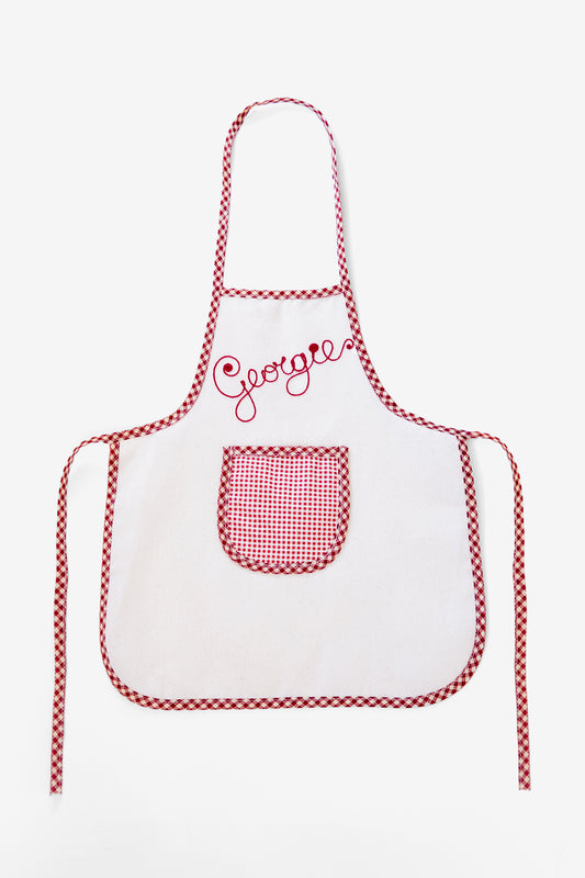 CHILDREN'S APRON, MAROON